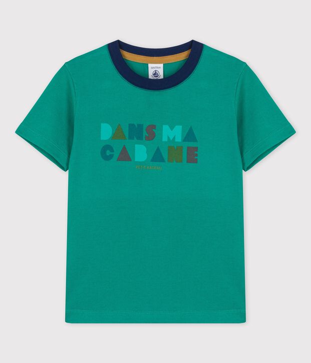 Kurz&auml;rmeliges T-Shirt aus Baumwolle f&uuml;r Jungen gr&uuml;n