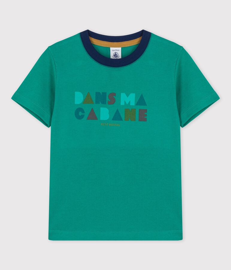 Kurz&auml;rmeliges T-Shirt aus Baumwolle f&uuml;r Jungen gr&uuml;n GAZON
