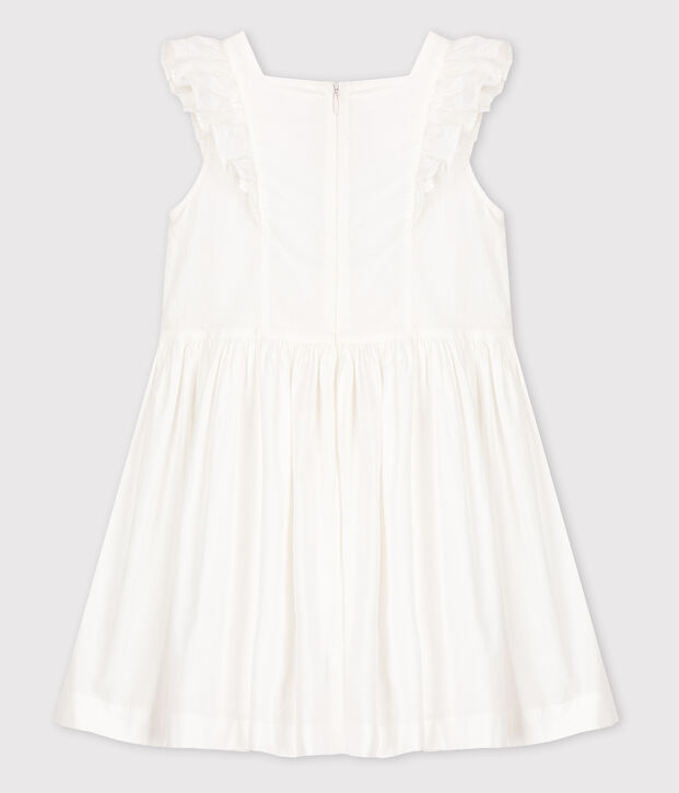 Festliches Kinderkleid aus Popeline f&uuml;r M&auml;dchen weiss