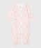 Kombi-Overall aus Rippstrick für Babys weiss MARSHMALLOW/rosa GROSEILLER