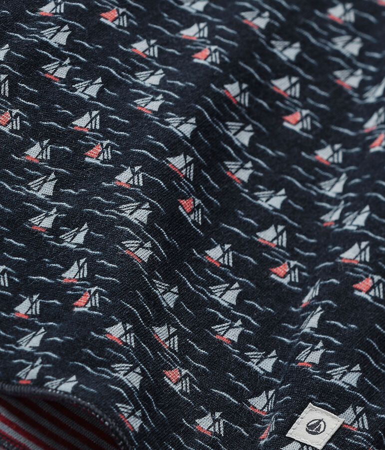 Jungen-Schlafanzug zum Wenden blau/vielfarbig