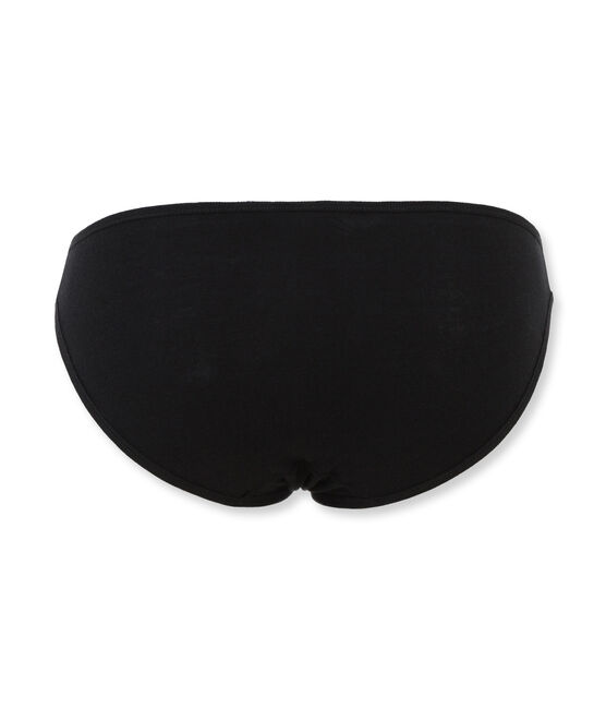 Damen-Slip aus leichter Baumwolle schwarz NOIR