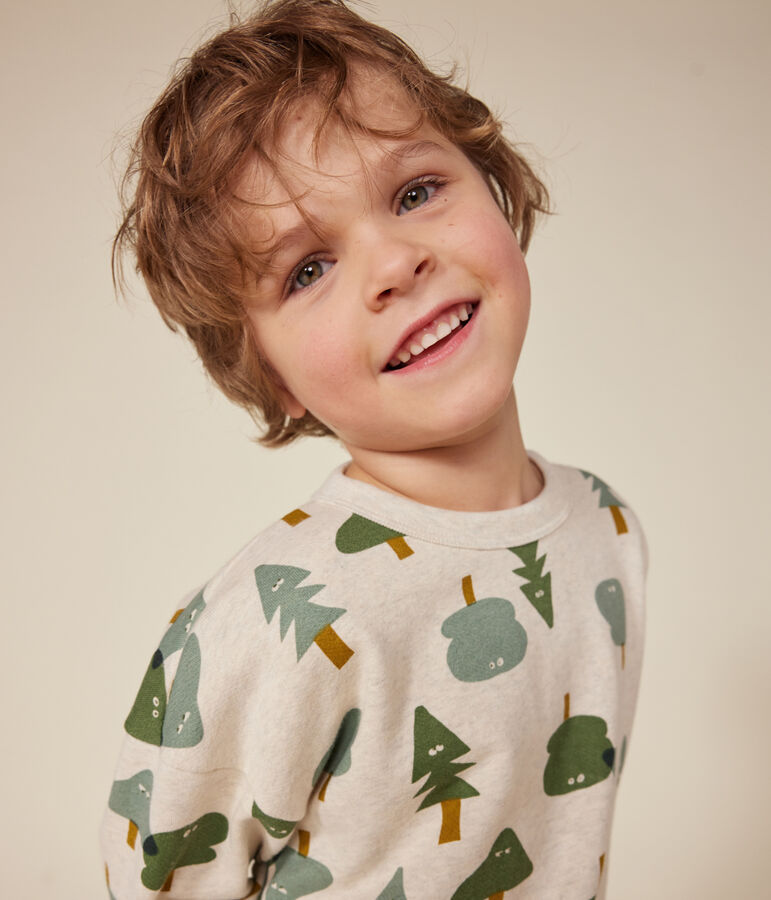 Kinder-Sweatshirt aus Molton f&uuml;r Jungen beige/vielfarbig