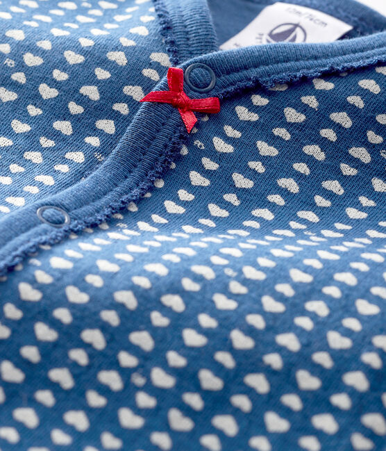 Blauer Baby-Strampler ohne Fuß aus Doppeljersey für Mädchen blau MAJOR/weiss ECUME