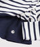 Langärmeliges Kinderkleid für Mädchen weiss MARSHMALLOW/blau SMOKING