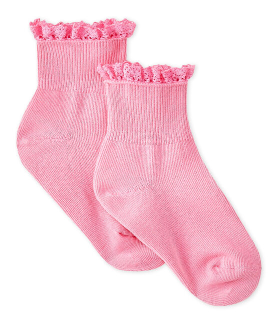 Baby-Spitzenstrümpfe für Mädchen rosa PETAL
