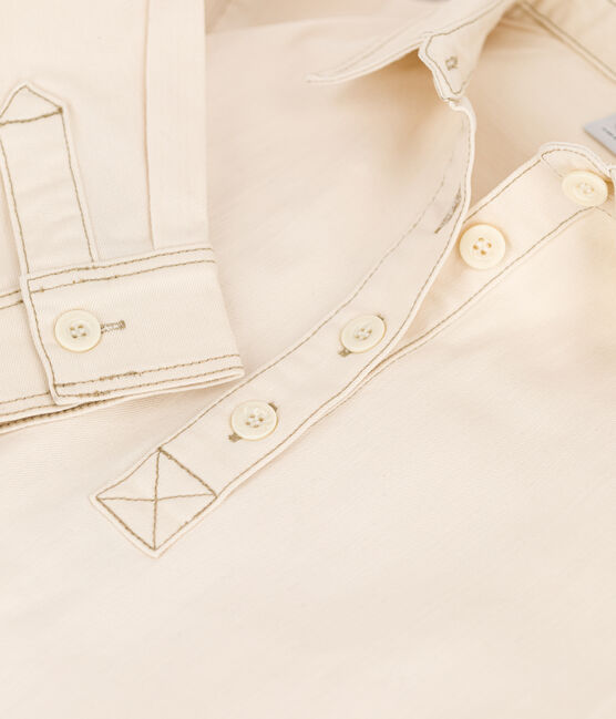 Langärmeliges Kinderkleid aus Denim für Mädchen naturfarben AVALANCHE