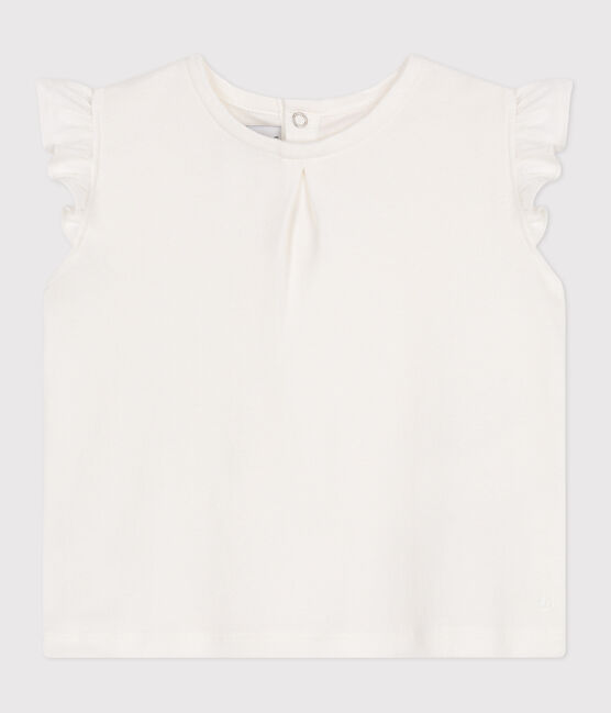 Ärmellose Baby-Bluse aus Baumwolle weiss MARSHMALLOW
