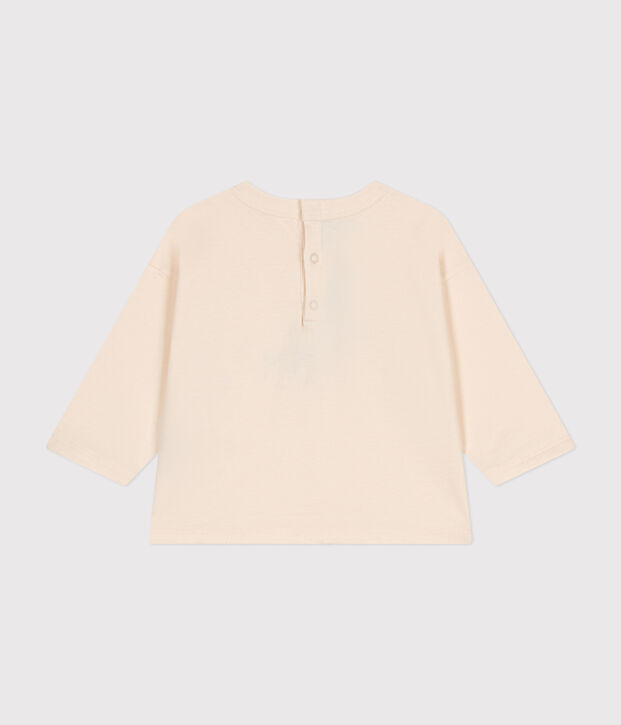 Lang&auml;rmeliges Baby T-Shirt aus feinem Jersey naturfarben