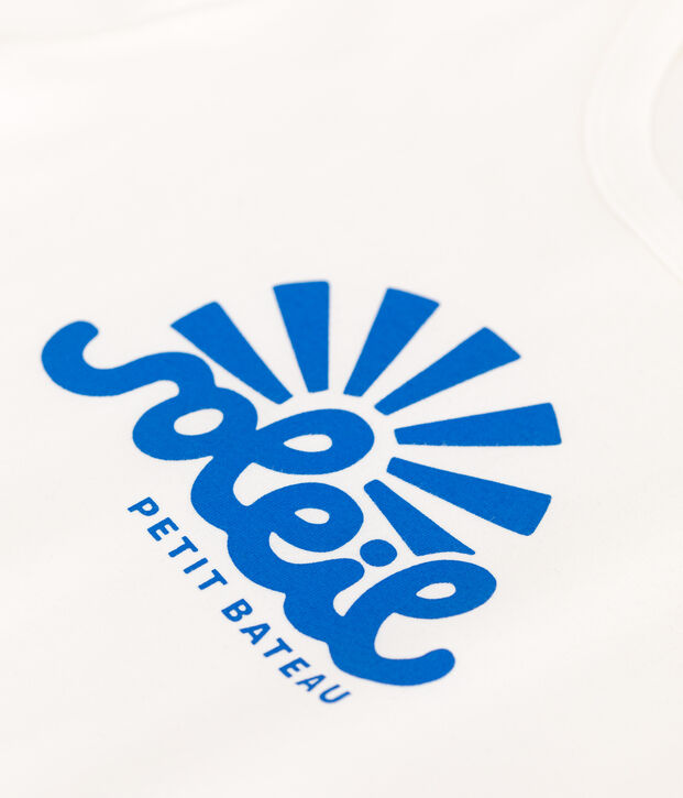 Kurz&auml;rmeliges Kinder-T-Shirt aus bedruckter Baumwolle weiss