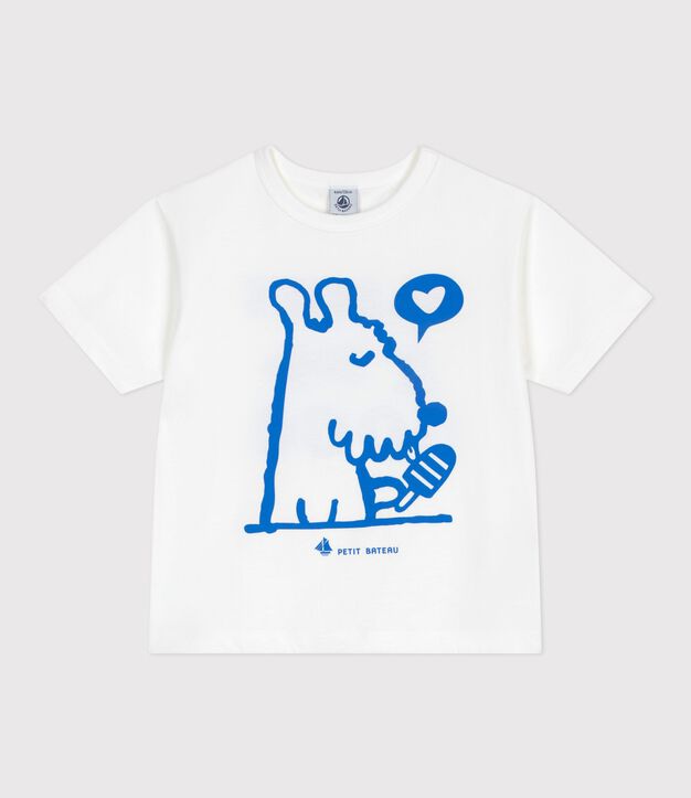 Kurz&auml;rmeliges Kinder T-Shirt aus Baumwolle weiss