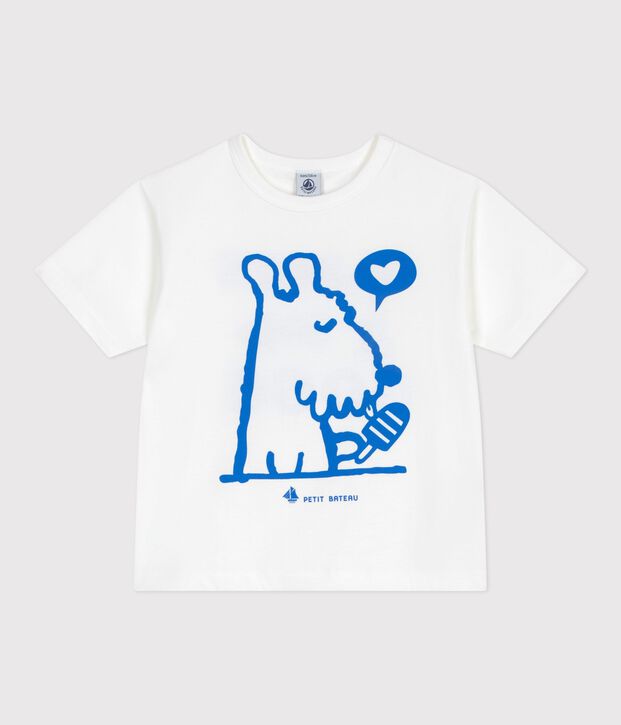 Kurz&auml;rmeliges Kinder T-Shirt aus Baumwolle weiss