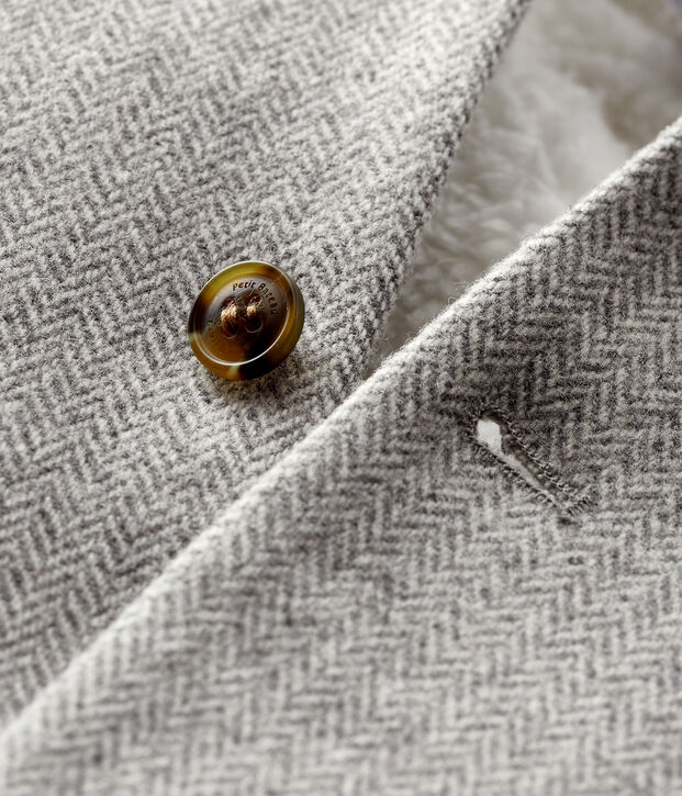 Baby-Mantel f&uuml;r Jungen aus Wolle grau