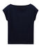 Kurzärmliges T-Shirt aus Sea Island-Baumwolle für Damen blau MARINE