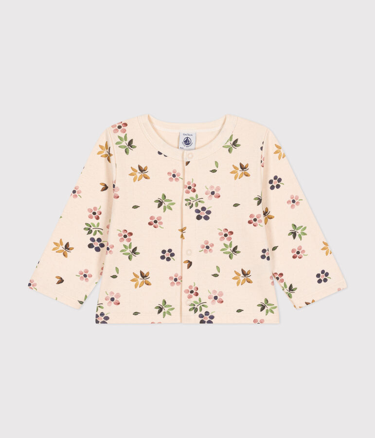 Baby-Cardigan aus Doppeljersey naturfarben/vielfarbig