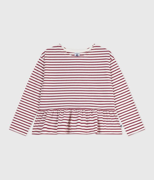 Kinder-Streifenshirt Marini&egrave;re aus Baumwolle rot/rot