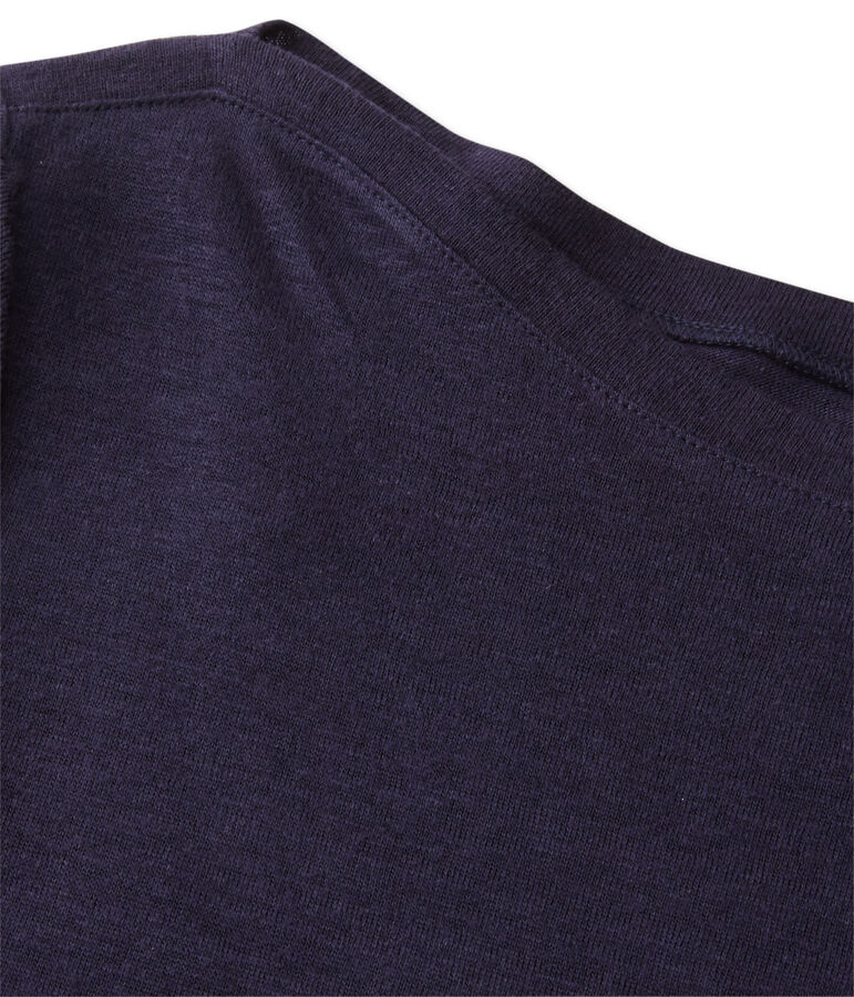 Damen-Kleid aus Leinen blau SMOKING