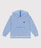 Kinder Unisex-Kapuzensweatshirt aus Baumwoll-Frottee mit Streifen blau MARSHMALLOW/ PORCELANA