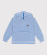 Kinder Unisex-Kapuzensweatshirt aus Baumwoll-Frottee mit Streifen