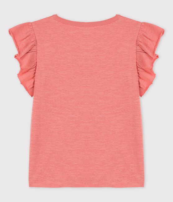 Kurzärmeliges T-Shirt aus Baumwolle für Mädchen rosa PAPAYE