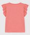 Kurzärmeliges T-Shirt aus Baumwolle für Mädchen rosa PAPAYE