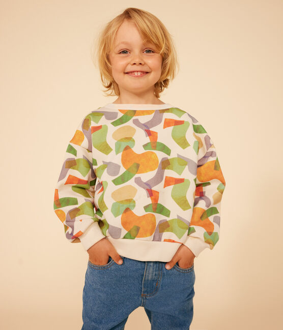 Kinder-Sweatshirt aus Molton mit Printmotiv weiss AVALANCHE/ MULTICO