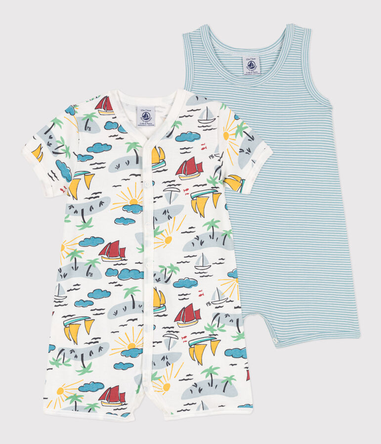 2er-Set Baby-Kurzoveralls aus Baumwolle mit Entdeckermotiv vielfarbig