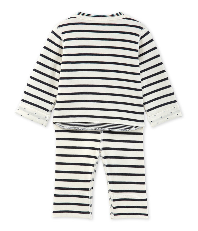 Ensemble b&eacute;b&eacute; 3 pi&egrave;ces r&eacute;versible beige COQUILLE/blau SMOKING