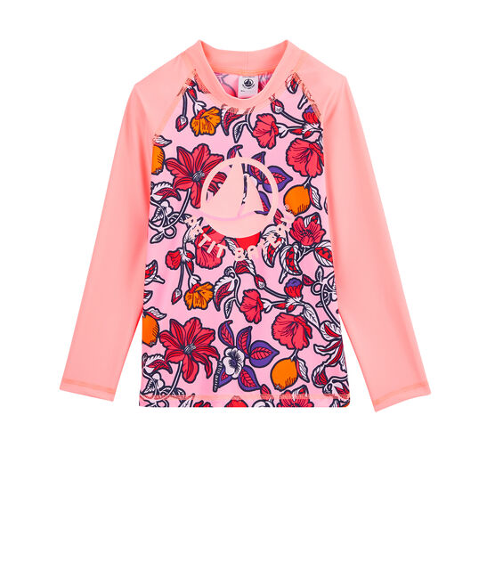 Umweltfreundliches Anti-UV-T-Shirt mit LSF 50+ Kinder Mädchen rosa PATIENCE/weiss MULTICO