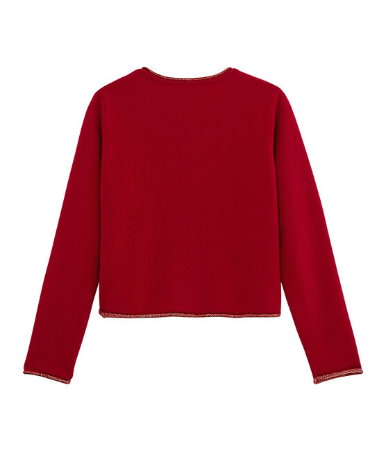 Strick-Cardigan für Mädchen rot TERKUIT