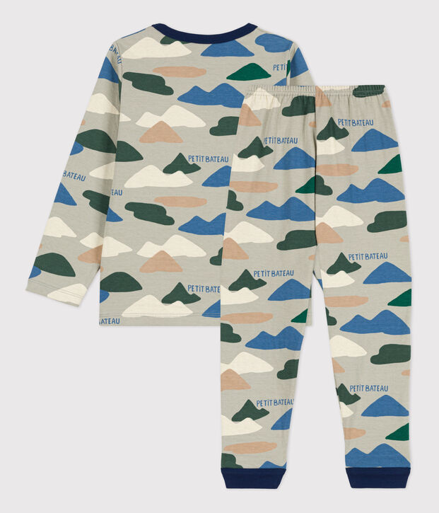 Kinderpyjama aus Doppeljersey f&uuml;r Jungen grau/vielfarbig