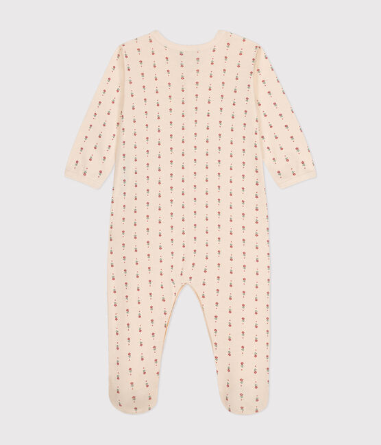 Baby-Pyjama mit Blumenmuster aus Baumwolle weiss AVALANCHE/ MULTICO
