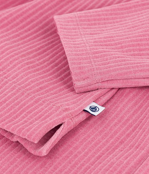 Damen-Pyjama aus einfarbigem Feincord rosa