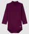 Langärmeliger Baby-Body mit Rollkragen violett CEPAGE