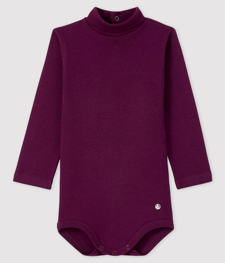 Lang&auml;rmeliger Baby-Body mit Rollkragen violett