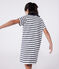 Kurzärmeliges Kinder-Kleid aus Baumwolle  weiss MARSHMALLOW/blau SMOKING