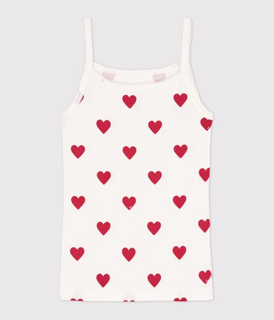 Trägershirt L’ICONIQUE aus BIO-Baumwolle für Damen weiss MARSHMALLOW/rot TERKUIT