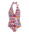 Damen-Badeanzug aus recyceltem Material rosa PATIENCE/weiss MULTICO