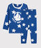 Kinderpyjama aus Molton mit Sternen blau MAJOR/weiss ECUME