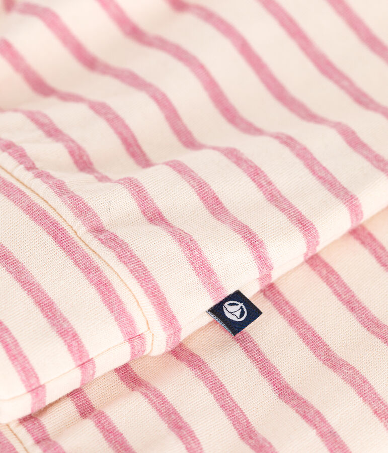 Kinder-Sweatshirt aus Doppeljersey f&uuml;r M&auml;dchen naturfarben/rosa