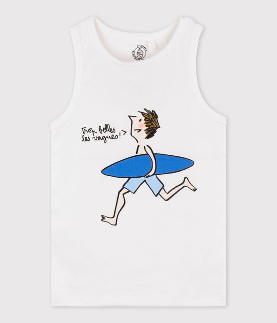 Kinder-Tanktop Soledad Bravi aus Biobaumwolle für Jungen weiss ECUME