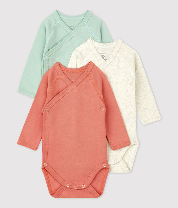3er-Set Baby-Bodys aus Bio-Baumwolle vielfarbig