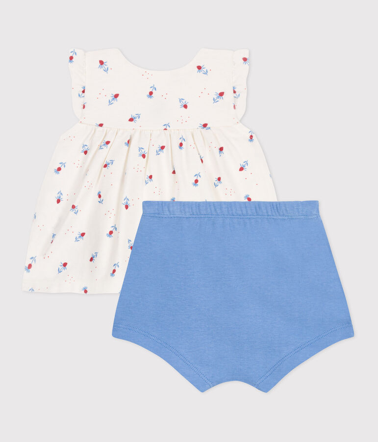 2-teiliges Newborn-Set aus Baumwolle mit R&uuml;schenbluse weiss MARSHMALLOW/weiss MULTICO