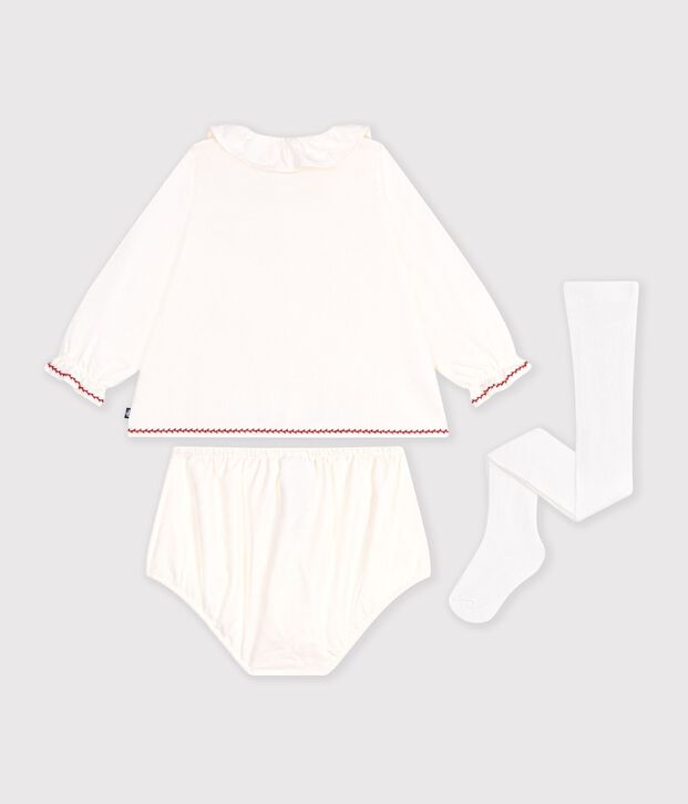 Baby-Geschenkset mit Bluse, Bloomer und Strumpfhose vielfarbig