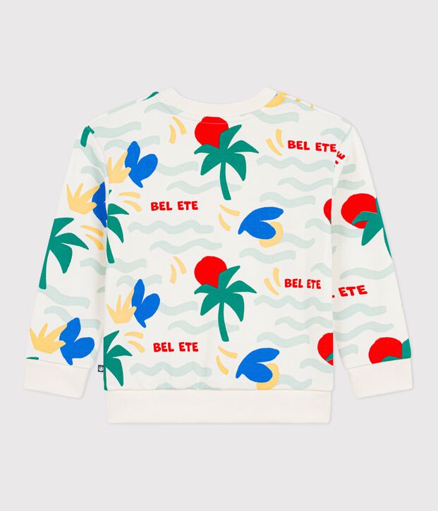 Kinder-Sweatshirt aus gemusterter Baumwolle naturfarben/vielfarbig