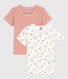2er-Set kurzärmelige T-Shirts aus Baumwolle mit Blumenmotiv für Mädchen