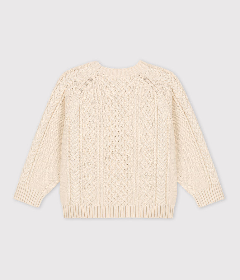 Irischer Kinderpullover aus Baumwolle naturfarben