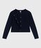 Damen-Cardigan aus einfarbiger Baumwolle blau SMOKING