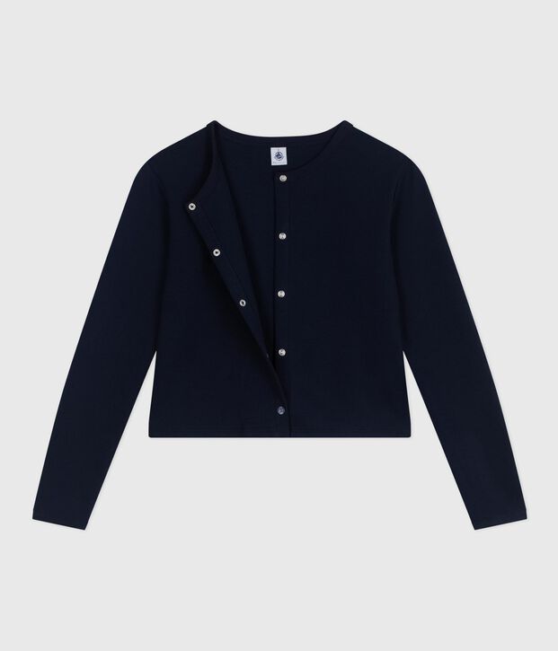 Damen-Cardigan aus einfarbiger Baumwolle SMOKING