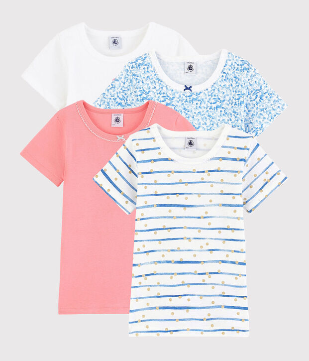 &Uuml;berraschungsset mit 4 kurz&auml;rmeligen T-Shirts f&uuml;r M&auml;dchen vielfarbig